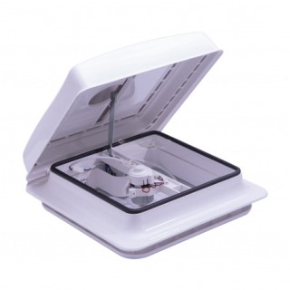 1 - Camper Van patrijspoort 28x28 cm met 12V ventilator en klamboe
